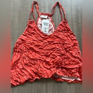 Red/Orange zebra printed tank top